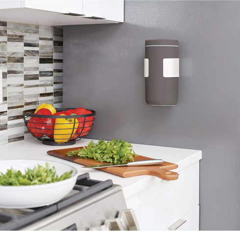 iDesign Wall Mount Wipe Holder, Cleaning Supplies, 6.54" x 4.15" x 4" ,Coconut...
