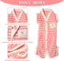 TONY HOBY Female Pet Dog Pajamas, 4 Legged Dog Pjs Jumpsuit with Stripes, Soft Cotton Surgery Recovery Dog Clothes (S, Pink+White-Girls)...