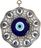 Turkish Glass Blue Evil Eye Wall Hanging Ornament - Metal Home Decor - Turkish Amulet - Protection and Good Luck Charm Gift in a Box...