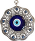 Turkish Glass Blue Evil Eye Wall Hanging Ornament - Metal Home Decor - Turkish Amulet - Protection and Good Luck Charm Gift in a Box...