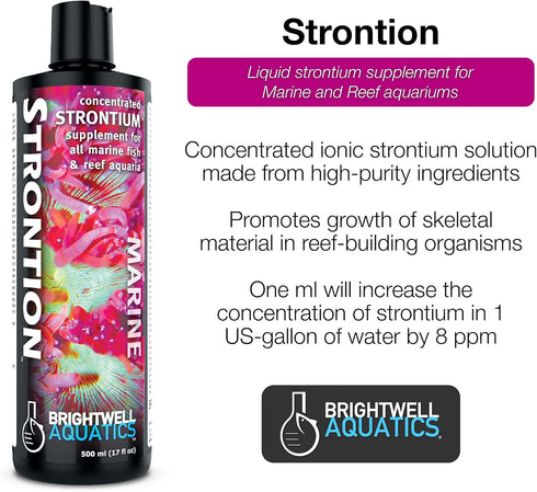 Brightwell Aquatics Strontion - Concentrated Strontium Supplement for All Marine Aquariums, 250ML...