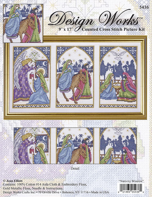 Design Works Crafts Nativity Windows Counted Cross Stitch Kit, Multi...
