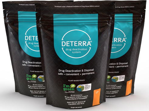 Deterra-LP - Drug Deactivation and Medication Disposal System - Safe Medication, Pill, and Liquid Destroyer - Plant-Based Large Stand-Up Pouch (3-...