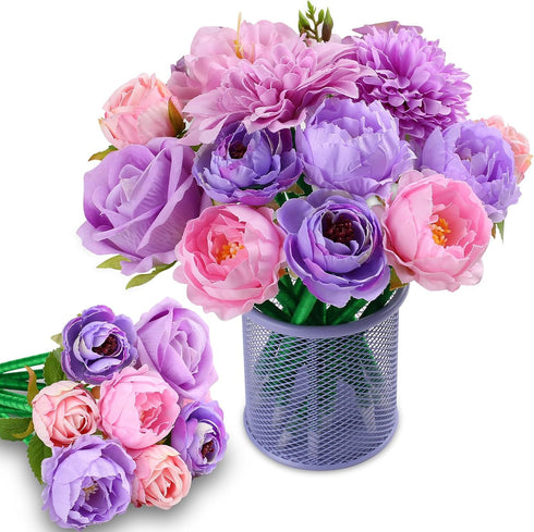 Flower Pens Gifts Valentines Mother's Day 15 Pcs Artificial Mixed Rose Pens Party Favors Birthday Wedding Office School Supplies for Mom Girls Sis...