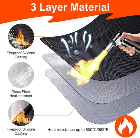 2 Pcs Heat Resistant Mat for Countertop, 15.7" x 23.6" Silicone Countertop Protector Mat, Heat Resistant Mats for Air Fryer, Coffee Maker, Oven, W...