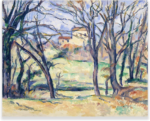 KWAY Paul Cezanne Wall Art - Trees And Houses Poster - Nature Pictures Classic Art Prints - Post-Impressionism Painting Poster Artwork for Bedroom...