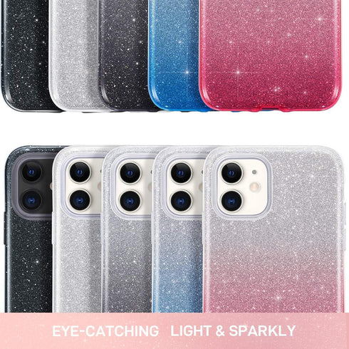 MILPROX Case Compatible for iPhone 11, Bling Sparkly Glitter Luxury Shiny Sparker Shell, Protective 3 Layer Hybrid Anti-Slick Slim Soft Cover for ...