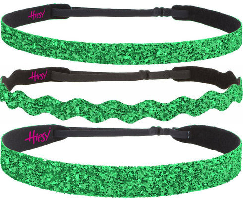 Hipsy Women's Irish Green Headband St Patricks Day Accessories Clover Headband Gift Packs (St Patty's Day Green Glitter 3pk)...