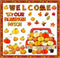 Qilery 98 Pieces Fall Classroom Bulletin Board Decorations Welcome to Our Patch Red Truck Maple Leaves Pumpkin Thanksgiving Paper Cutouts with Hon...