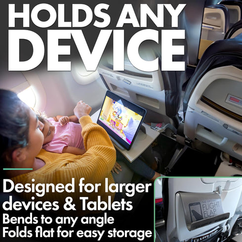 Ipad Stand Holder Airplane Travel Essential - Extra Large 12x7” Flexible Plane Phone and Tablet Stand Holder for Kindle, Bed, Desk, Office, in fli...