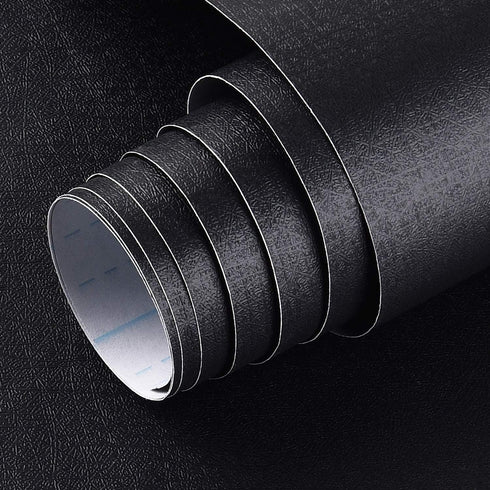 Mecpar Black Contact Paper 17.71 in × 16.4 Ft Durable Black Wallpaper Black Peel and Stick Wallpaper Self-Adhesive Removable Decorative Film Roll ...