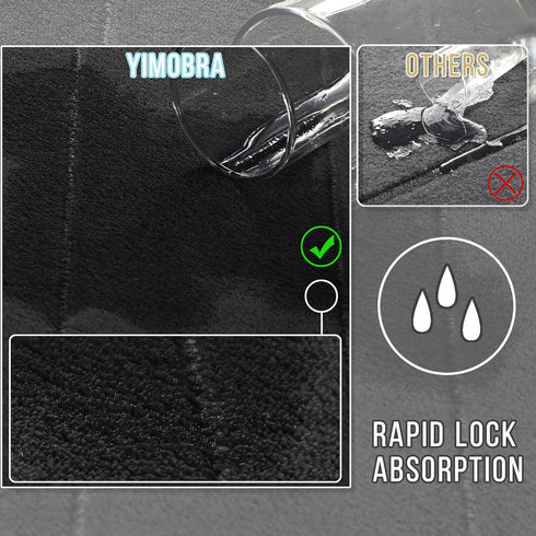 Yimobra Memory Foam Bath Mat, Super Soft Absorbent Bathroom Rug Non Slip 24x17 Inch, Quick Dry, Machine Washable Floor Carpet for Tub Shower, Home...