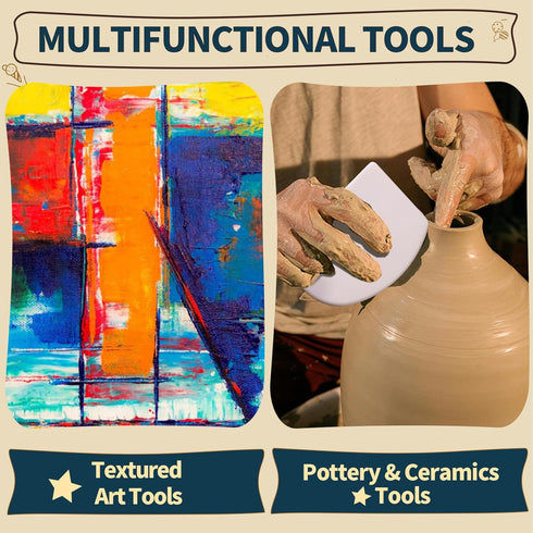 Teenitor Cake Scraper Cake Smoother, 7 Pcs Dough Scraper Bowl Scraper Cake Cutter Cake Spatula Bench Scraper Kitchen Plastic Scraper Tool Cake Dec...