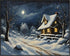 Posterizer 1 pcs-old farm house in snowy winter nature-in oil painting style-9-Landscape & Nature Art-Living Room Bedroom Decor- unframed wall art...