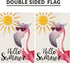Hello Summer Flamingo Small Garden Flag Burlap Vertical Double Sided 12x18 Inch, Farmhouse Holiday Floral Beach Yard Outdoor Decor DF490...
