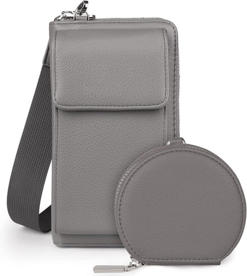 Montana West Small Purses for Women Crossbody Cell Phone Wallet Bag with Credit Card Slots 2PCS MWC-180GY...