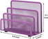 EASEPRES Desk Mail Organizer, Purple 2 Pack Office Small Letter Sorter Desktop File Organizer Metal Mesh with 3 Vertical Upright Compartments...