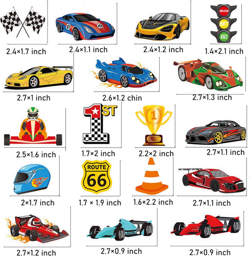 36Pcs Race Car Cupcake Toppers Racing Car Birthday Decorations for Race Car Birthday Party Favors Let's Go Racing Party Racing Car Baby Shower Sup...