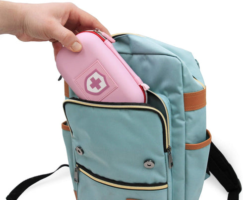 CASEMATIX Pink Compact Insulated Asthma Inhaler Travel Bag Case Compatible with Chamber Inhaler Spacer, Masks and More - Does Not Fit Spacers Long...