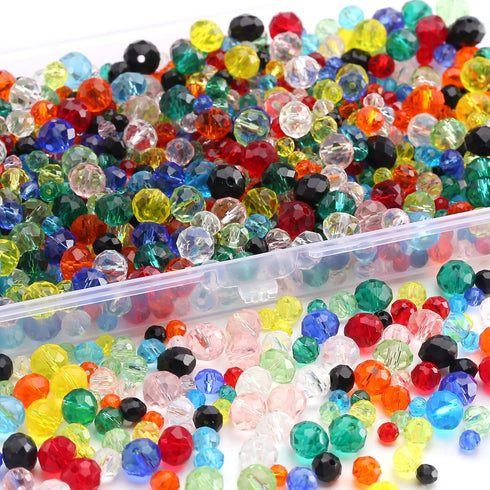 DAHI 950pcs Crystal Beads for Jewelry Making Glass Beads Faceted Crystal Glass Beads for DIY Craft Bracelets, Necklace Jewelry Making (color 4/6/8...
