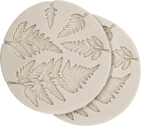 2 Piece Leaf Fondant Silicone Mold, Fern Mold 3D Mini Maple Shaped Leaves DIY Cake Mold Cupcake Decoration, Gum Paste Fondant Mold Cake Border Cup...