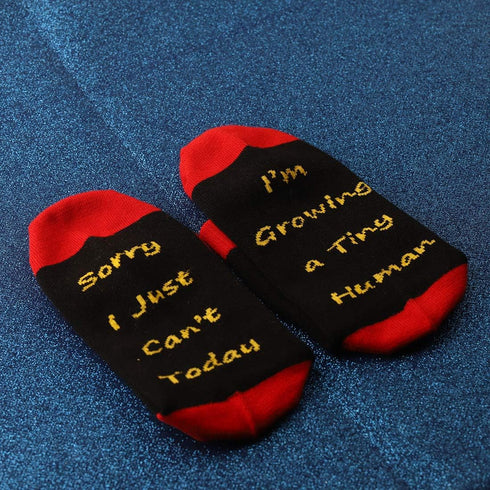 JXGZSO Pregnancy Gift New Mom Gifts Sorry I Just Can't Today I'm Growing a Tiny Human Mom Sock Pregnant Mom Gift?sorry new mom socks...