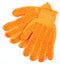 MCR Safety 9675MM Honey Grip Cotton/Polyester 7 Gauge Honeycomb Gloves with Blue Hemmed Cuff, Orange, Medium, 1-Pair...