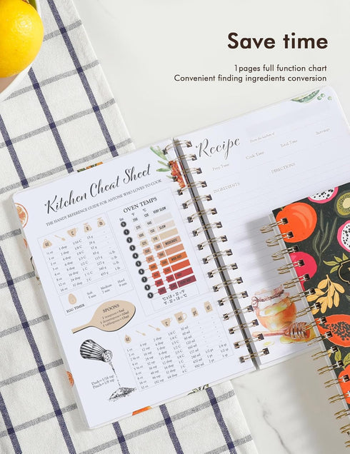 Recipe Book Waterproof Hardcover to Write in Your Recipes,Simplified Family Recipe Notebook for the Chef at Home, Recipe Journal Hold 120 Recipes?...