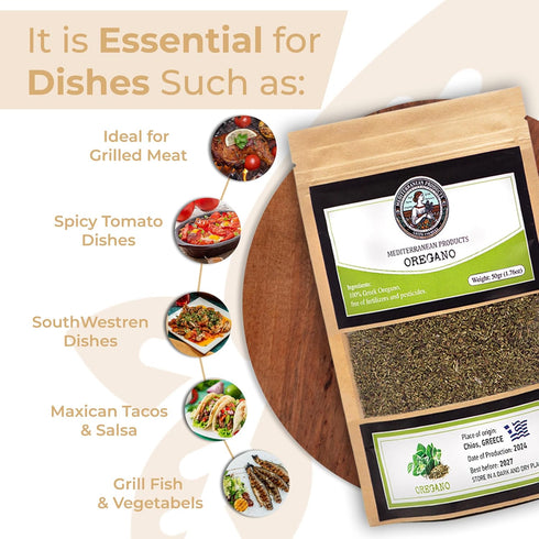 Mediterranean Products Oregano – Greek Oregano Dried – Traditionally Dried and Cut Organic Oregano, Premium Oregano Leaves, Hand Picked Oregano Dr...