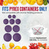 Replacement Lids for Pyrex Containers (2) 1-Cup (3) 2-Cup (2) 4-Cup (2) 7-Cup (Purple)...