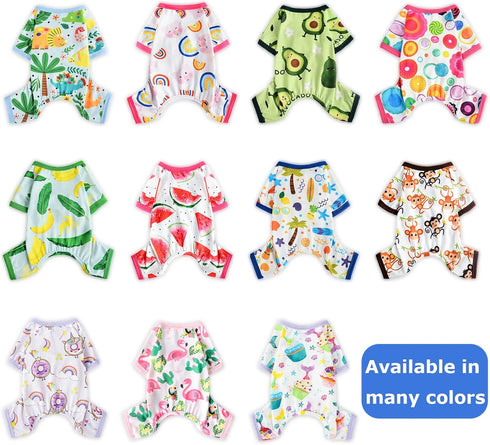 Dog Pajamas Pjs Spring Summer Dog Clothes for Small Dogs Girl - Boy - Medium Size Dogs, Soft Stretchy Puppy Clothes Doggie Onesies Cat Pet Jammies...