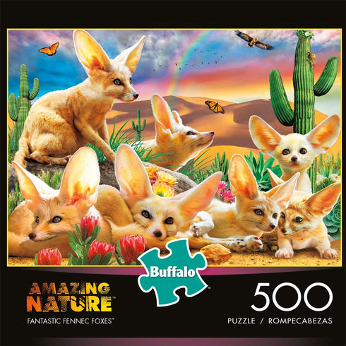Buffalo Games - Adrian Chesterman - Fantastic Fennec Foxes - 500 Piece Jigsaw Puzzle for Adults Challenging Puzzle Perfect for Game Nights - Finis...