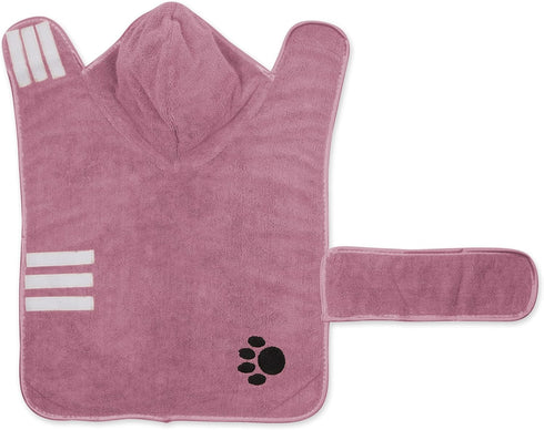 Bone Dry Pet Robe Collection, Embroidered Absorbent Microfiber Bath Robe with Adjustable Closure, for Dogs & Cats, Medium, Rose...