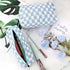 3 Pcs Makeup Bag Cosmetic Bag Set for Girls Women Checkered Travel Organizer Bathroom Toiletry Pouch Large Capacity Storage Bag (Blue-White)...