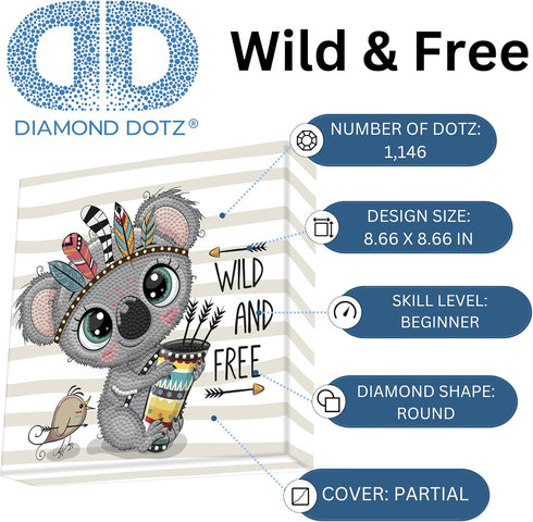 DIAMOND DOTZ ® - Wild & Free Dotz Box, Partial Drill, Round Dotz, Diamond Painting Kits, Diamond Art Kits for Adults, Gem Art, Diamond Art, Kits, ...