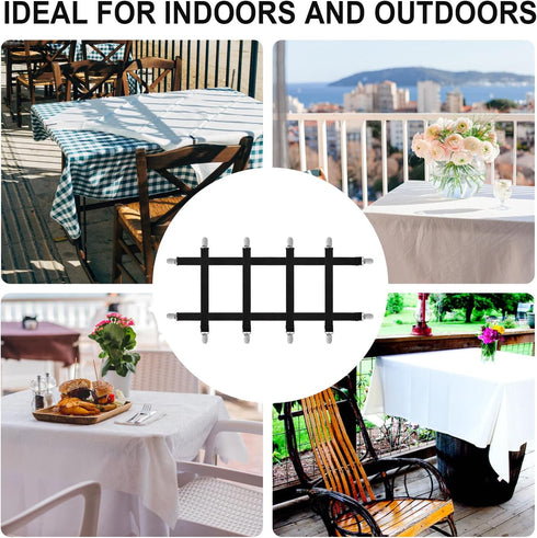 6pcs Hidden Strap Tablecloth Clips, Tablecloth Secure Straps Under Table Cloth Clips Bed Sheet Clips Elastic Strap Clip for Securing Tablecloth Pi...