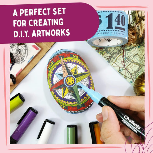 Chalkola Liquid Chalk Markers (8 Pack, 1mm Extra Fine Tip) for Chalkboard Signs, Blackboard, Window, Labels, Bistro, Glass, Car - Washable Pastel ...