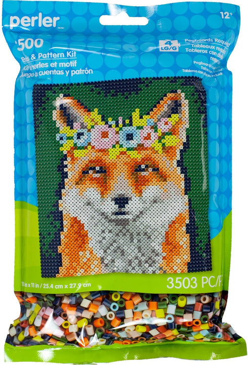 Perler Beads Floral Fox Pattern & Fuse Bead Kit, 10'' X 11'', 3503Pc...