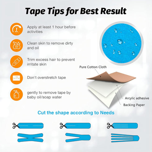 Kinesiology Tape Precut-40 Strips | Pro Elastic Athletic Tape for Joints Support & Muscle Pain Relief-Hypoallergenic and Waterproof K Tape Perfect...