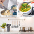LIANYU 15-Piece Kitchen Silicone Cooking Utensils Set with Holder, Wooden Handle Kitchen Tools Include Spatula Tong Slotted Spoon Turner Whisk Bru...