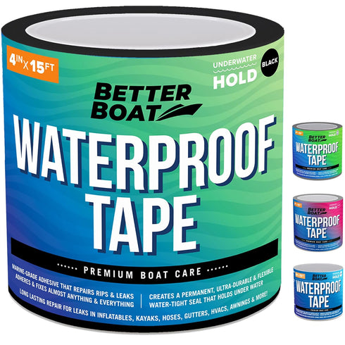 Black Waterproof Tape for Leaks Thick Heavy Duty Water Proof Tape Sealing Marine Grade Outdoor Pools, Gutter, Underwater, Stop Leak Seal Tape Repa...