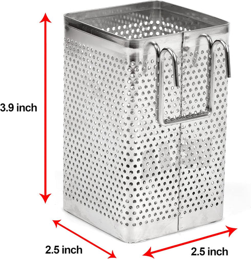 LENITH Kitchen Utensil Chopsticks Perforated Holder with Hooks - Stainless Steel Storage for Organizer Dishwasher Safe (Small Square)...