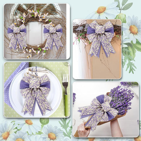 Lavender Wired Edge Ribbon Purple Flower Craft Ribbon Spring Summer Floral Fabric Ribbon for Wreath Bow Making DIY Crafts Wrapping Party Decor Sup...