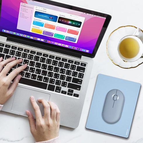 Mini Mouse Pad Small Size 2 Pack, Portable Mouse Pad Blue for Laptop, Travel Mousepad Cute with Non Slip Rubber Base for Wireless Mouse - 5.5 x 7 ...