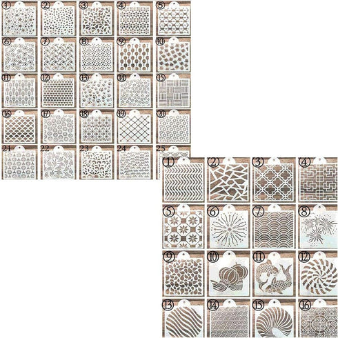 57 Pieces Cookie Stencil Set, Uspacific Cookie Stencil Cakes Baking Templates Floral Leaf Cake Stencil for Cookie Cupcake Fondant Scrapbooks Craft...
