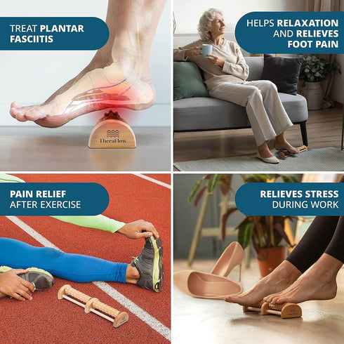 TheraFlow Small Dual Foot Massager for Plantar Fasciitis Relief - Foot Massager for Neuropathy, Foot Roller for Foot Pain Relief | Feet Massager f...