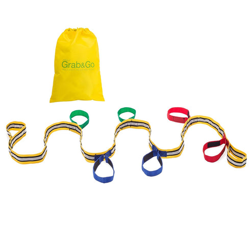 Grab & Go Children's Walking Rope (6 child). Teacher Designed. Extra Safety Feature on Handles. Strong Fabric & Heavy Duty Stitching. Includes Lea...
