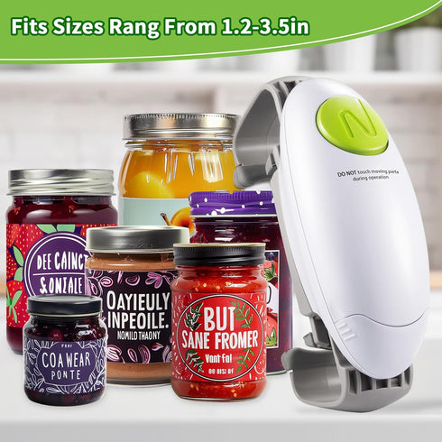 Electric Jar Opener, One Touch Automatic Can Opener with High Power Torque, Hand Free Bottle Lid Jar Openers for Women, Seniors, Arthritis, Weak H...