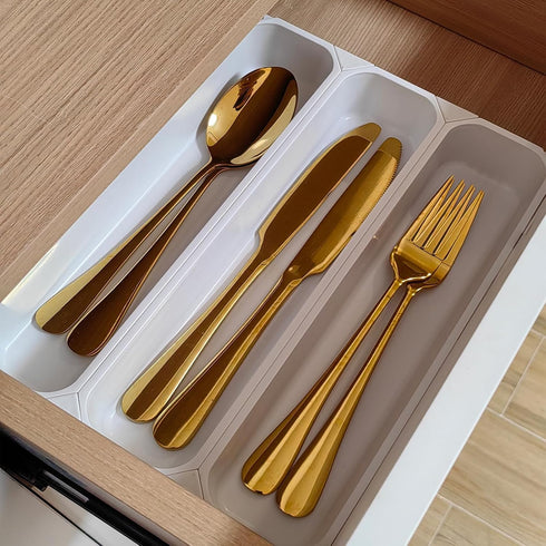 custom silverware tray small drawer organizer for utensils holder 7.5 ines cutlery tray, DIY organizer for silverware, flatware, knives in Kitchen...