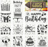 Xuniea 12 Piece Birthday Stencils - Happy Birthday Templates & Cake Candle Pattern for Drawing, Card Making & DIY Decor...